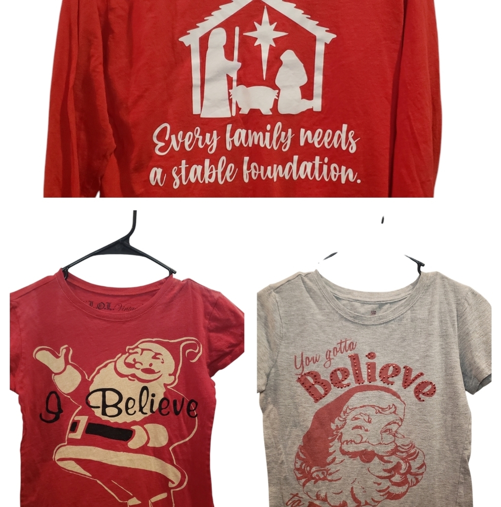 3 Christmas Shirts Size S